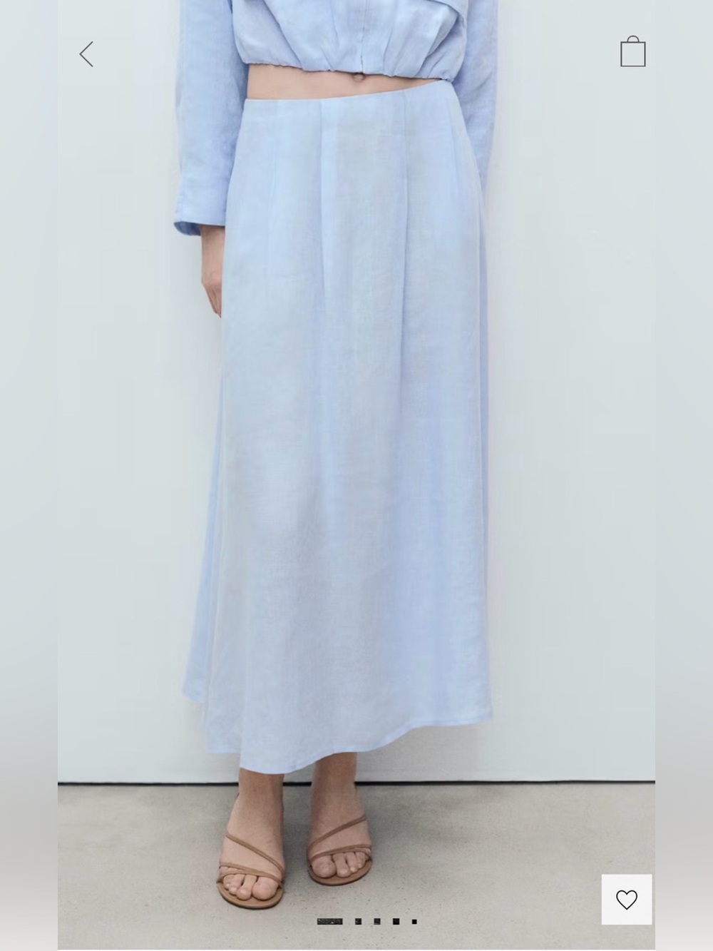 Linen skirt with pleat detail